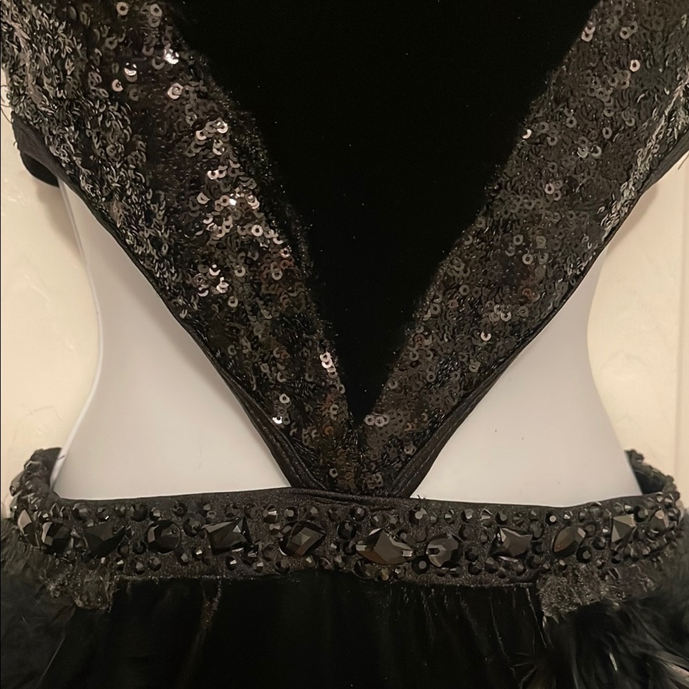 Glamour Black Feathered Costume - Picture 4 of 14